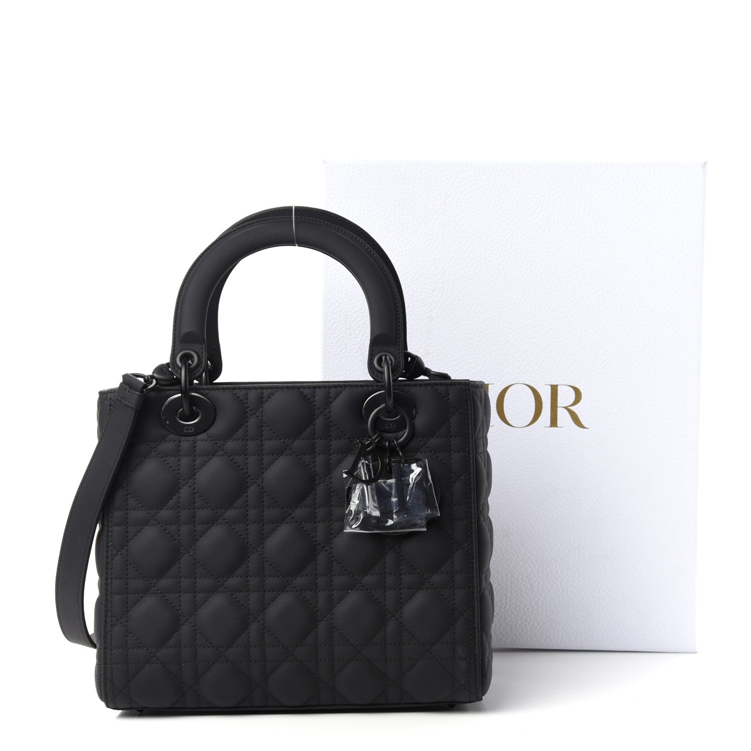 Christian Dior Ultra Matte Calfskin Cannage Medium Lady Dior Black 10 of 10