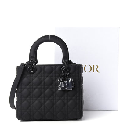 Christian Dior Ultra Matte Calfskin Cannage Medium Lady Dior Black 10 of 10