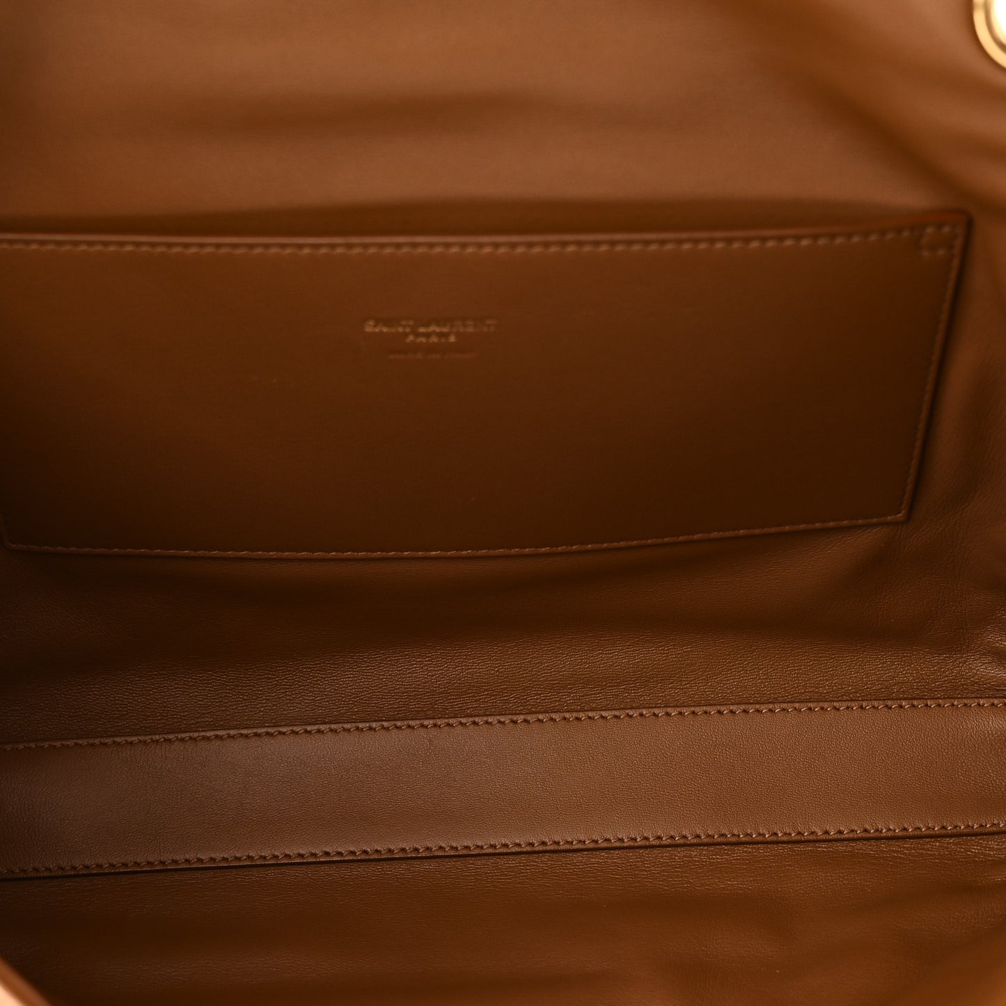 Smooth Calfskin Suede Medium Reversible Monogram Kate Satchel Light Ochre