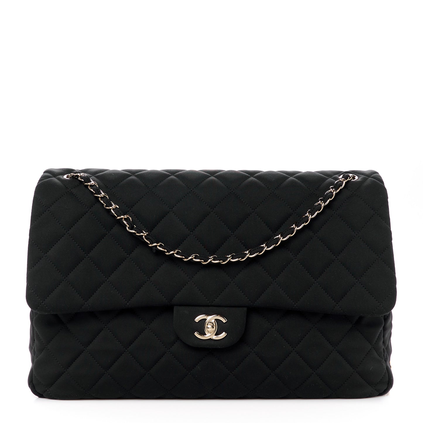 Neoprene Quilted XXL Travel Flap Bag Black