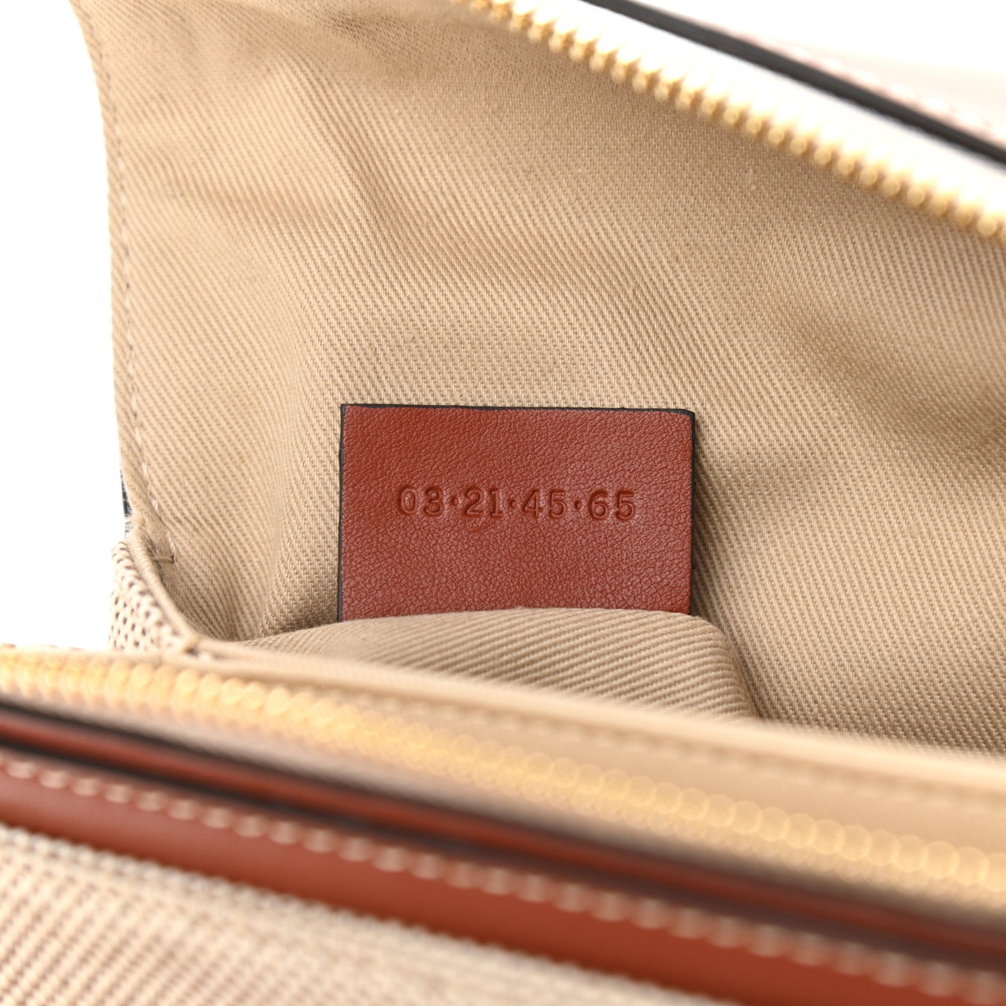Cotton Calfskin Woody Belt Bag Beige Brown