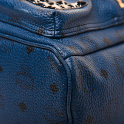 MCM Visetos Studded Small Stark M Backpack Blue 14 of 31