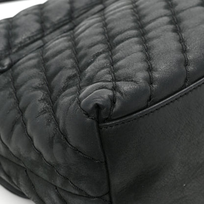 Chanel Iridescent Calfskin Surpique Chevron Large Flap Black 14 of 16