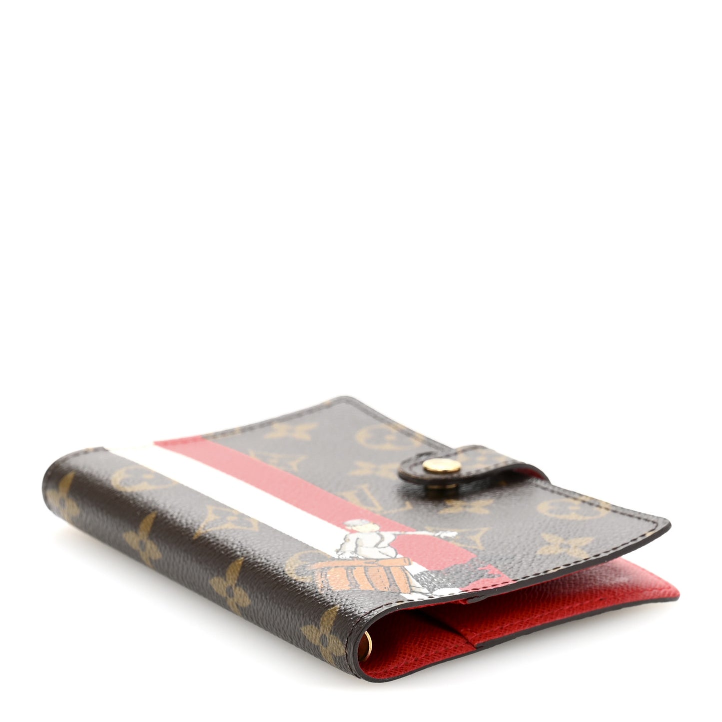 Monogram Groom Small Ring Agenda Cover Red