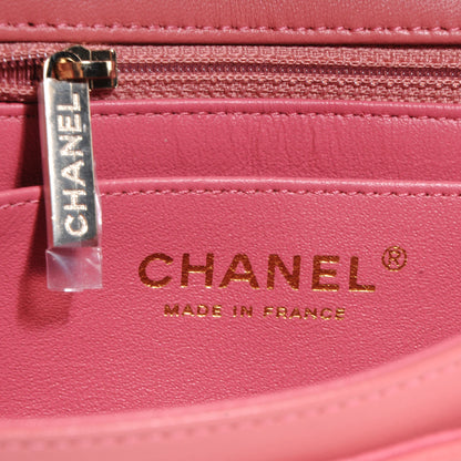 Chanel Lambskin Quilted Valentine Charms Medium Single Flap Pink 7 of 10