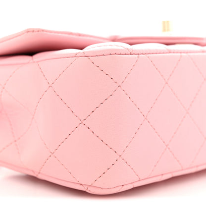 Chanel Lambskin Quilted Mini Rectangular Flap Pink 9 of 11