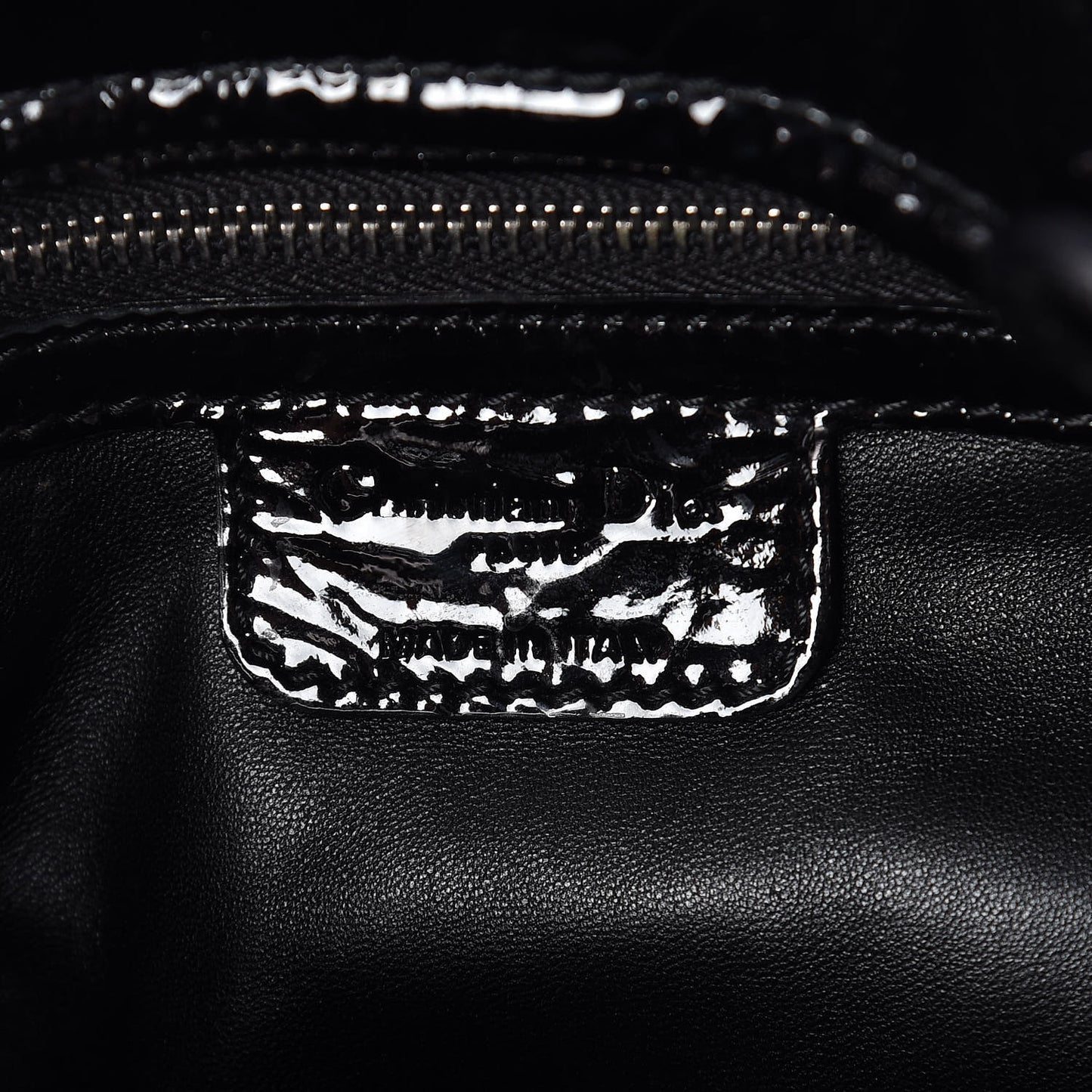 Patent Cannage Dior Tote Black