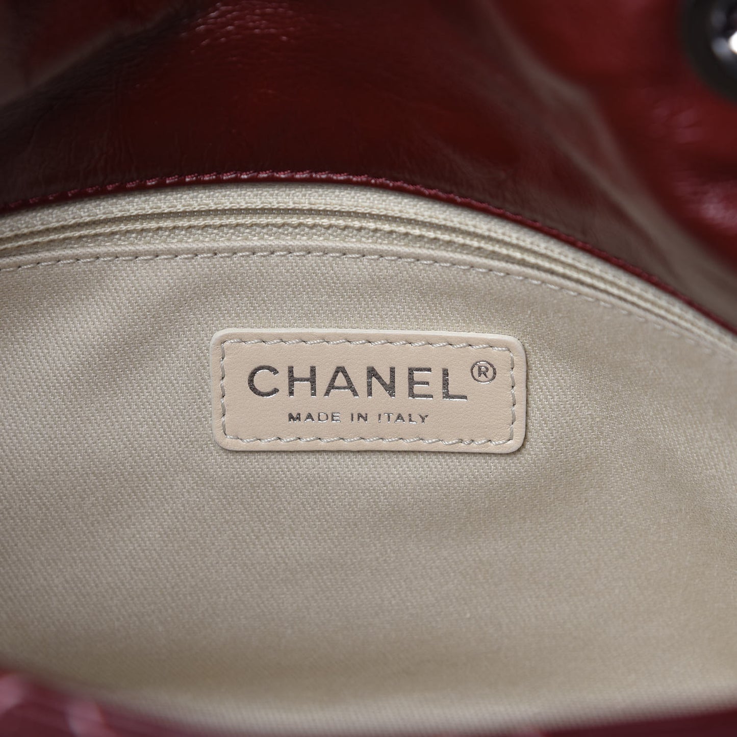 Glazed Goatskin Double Stitch Flap Red