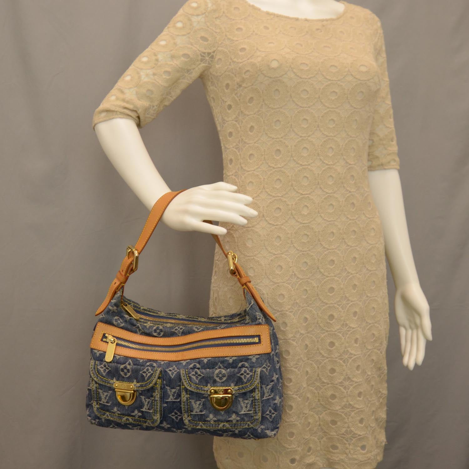 Louis Vuitton Monogram Denim Baggy PM Blue 2 of 7