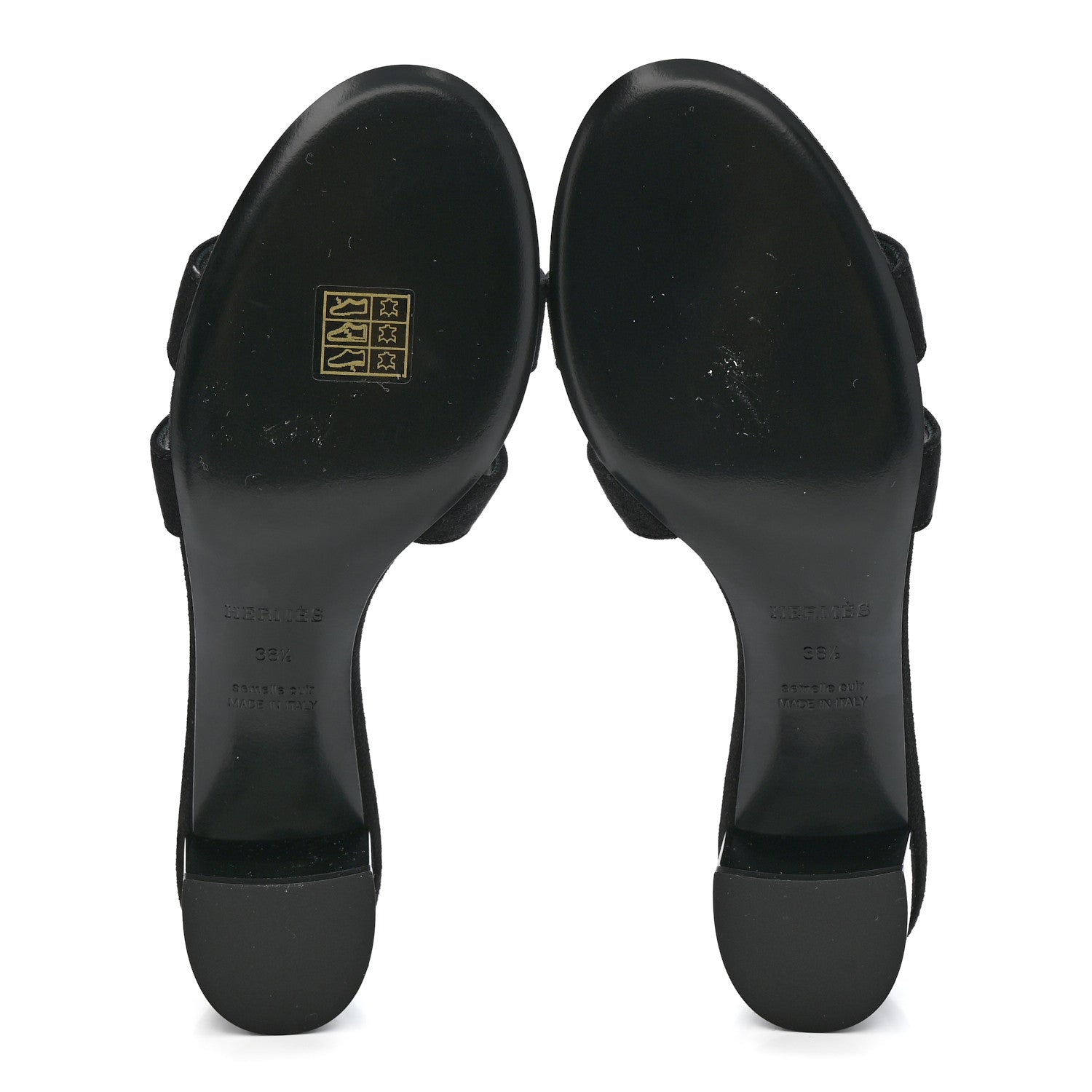 Hermes Suede Goatskin Oasis Sandals 38.5 Black 6 of 9