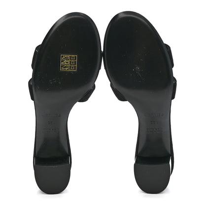 Hermes Suede Goatskin Oasis Sandals 38.5 Black 6 of 9