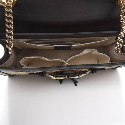 Gucci Monogram Margaux Calfskin Medium Emily Chain Shoulder Bag Beige Ebony Cocoa 5 of 9