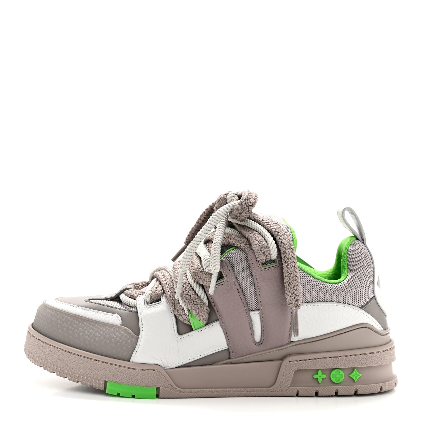 Calfskin Mens LV Skate Sneaker 9 Grey Green