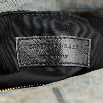 Saint Laurent Denim Quilted Small Loulou Puffer Monogram Chain Satchel Blue Cinnamon 7 of 13