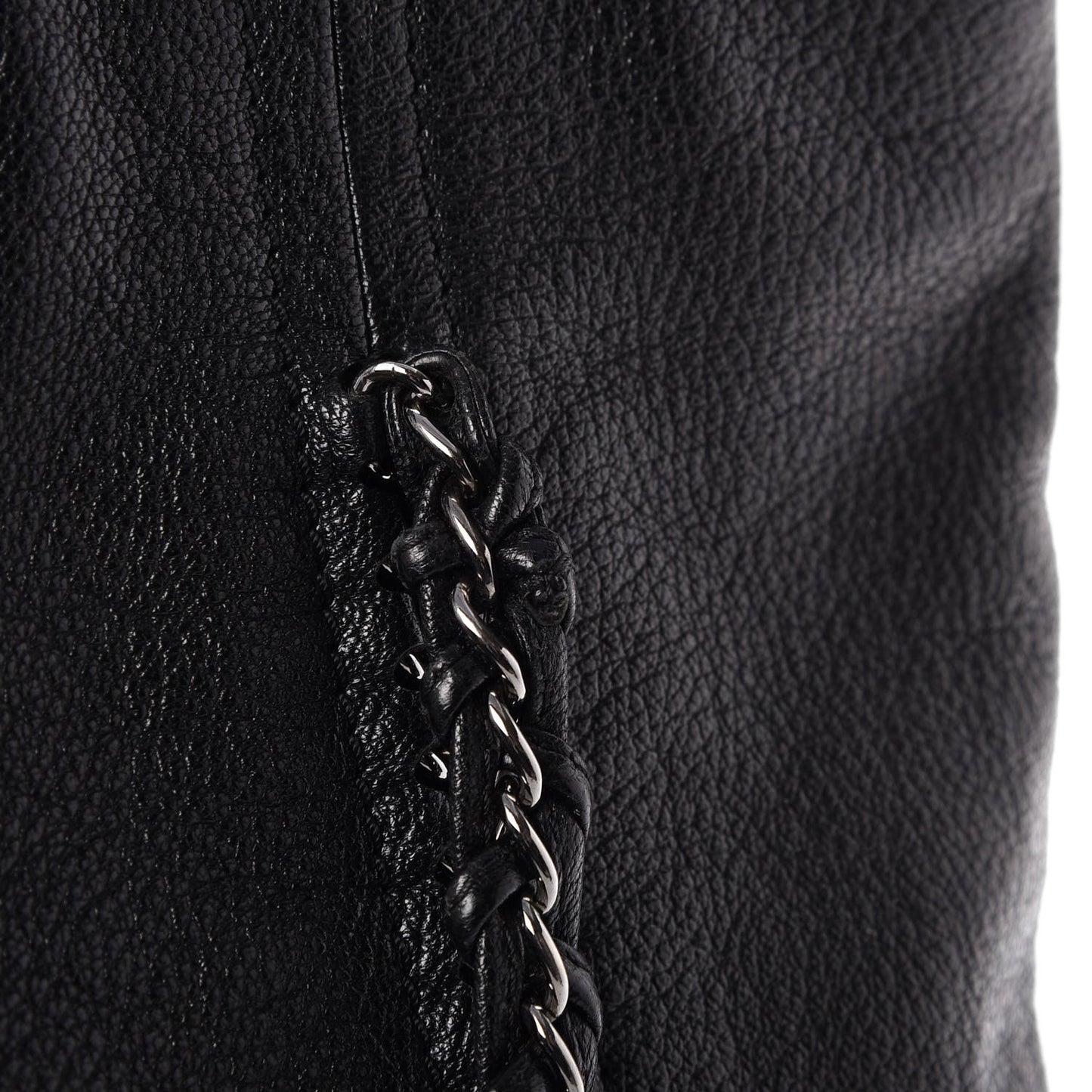Deerskin Luxe Ligne North South Tote Black