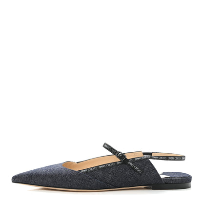 Jimmy Choo Denim Ree Flat 38 Blue 1 of 7