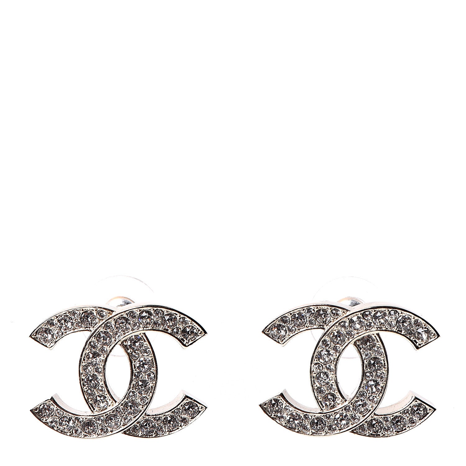 Chanel Crystal CC Earrings Gold 1 of 5