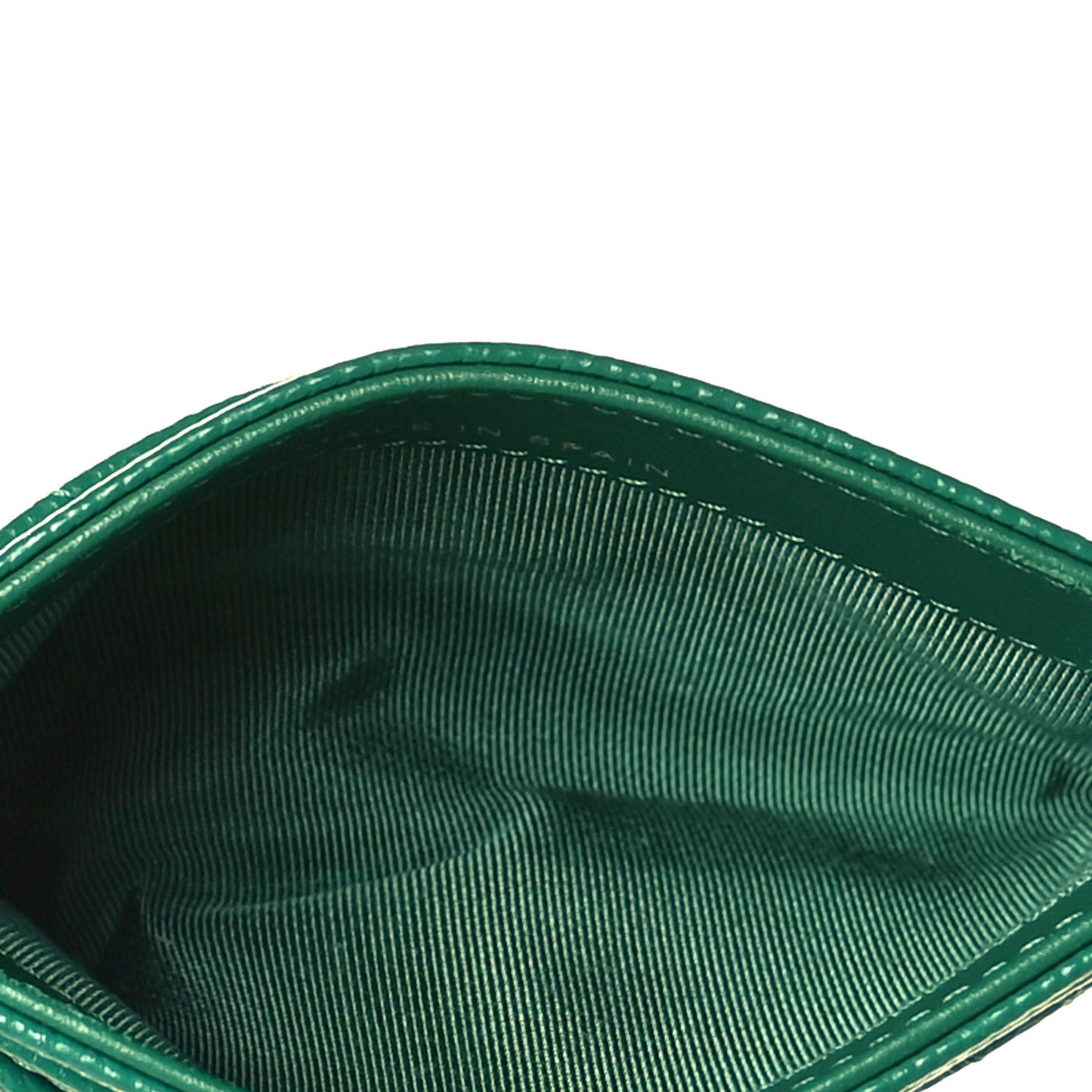 Caviar Quilted Card Holder Green