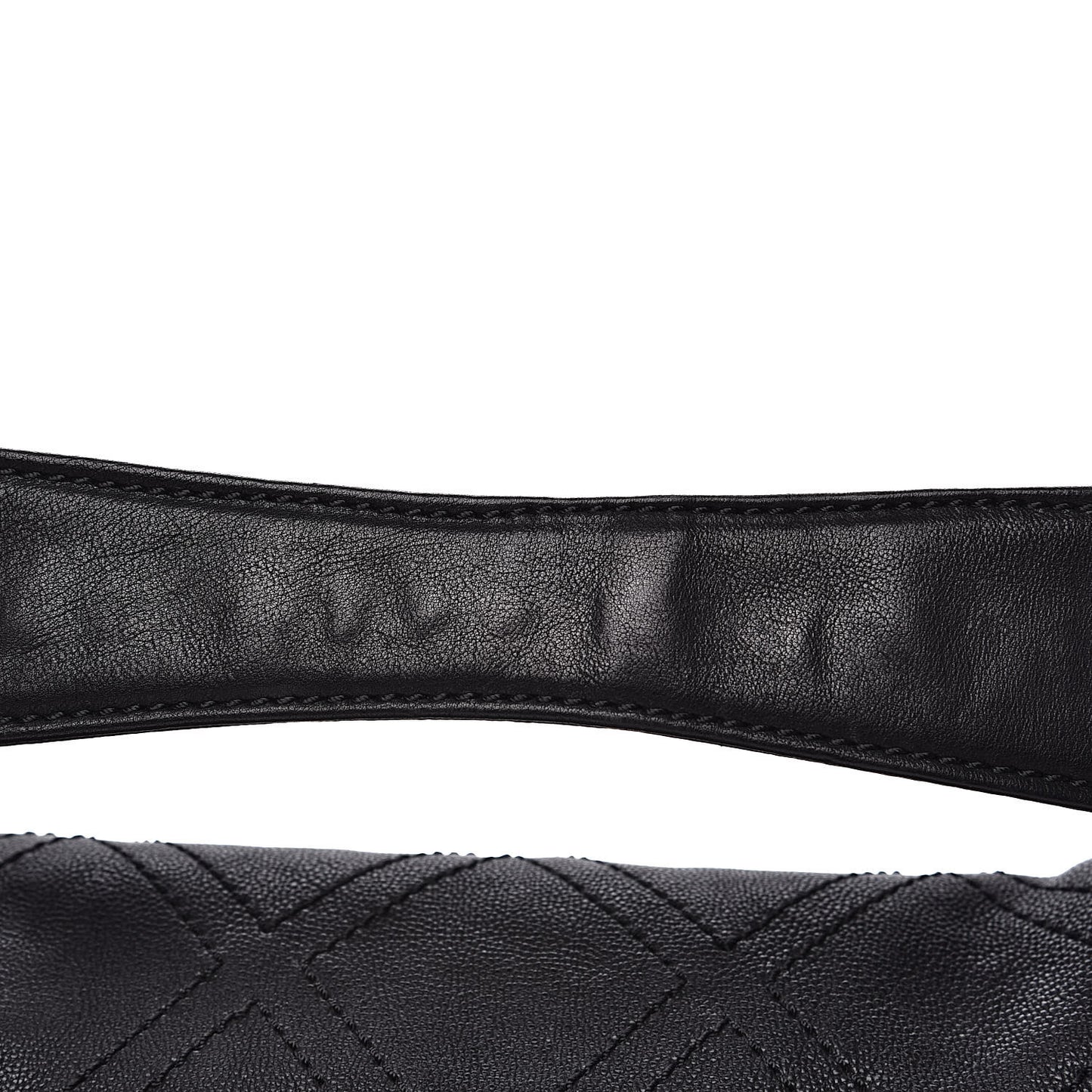 Calfskin Diamond Stitch Accordion Flap Black
