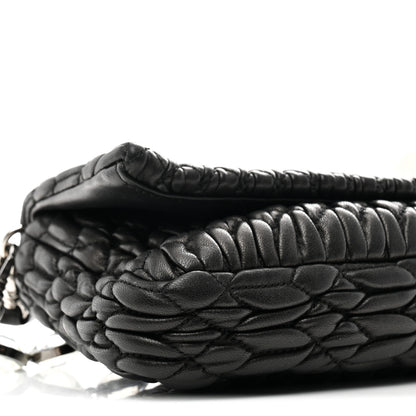 Miu Miu Nappa Matelasse Crystal Flap Clutch Black 9 of 10