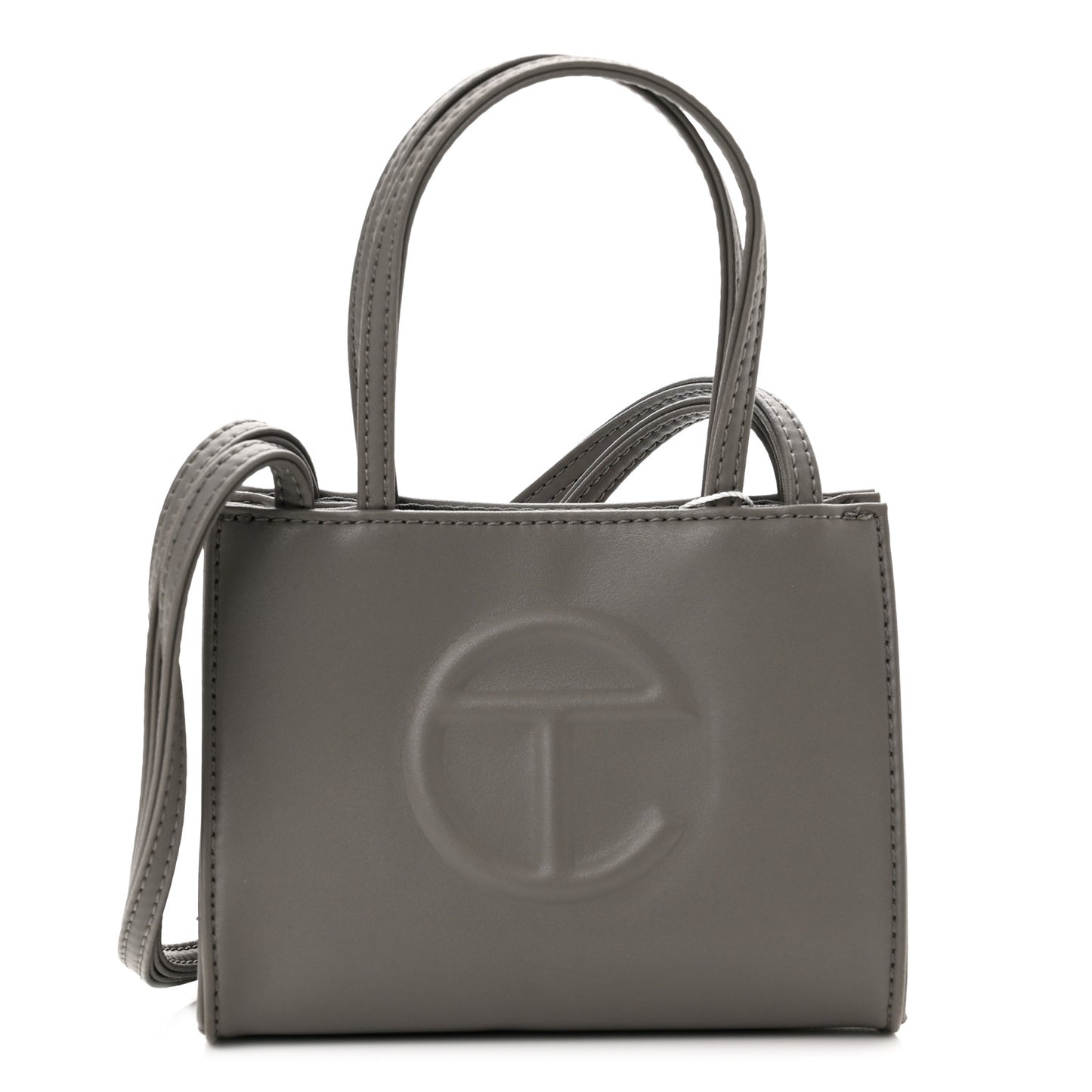 Vegan Leather Small Shopping Bag Grey