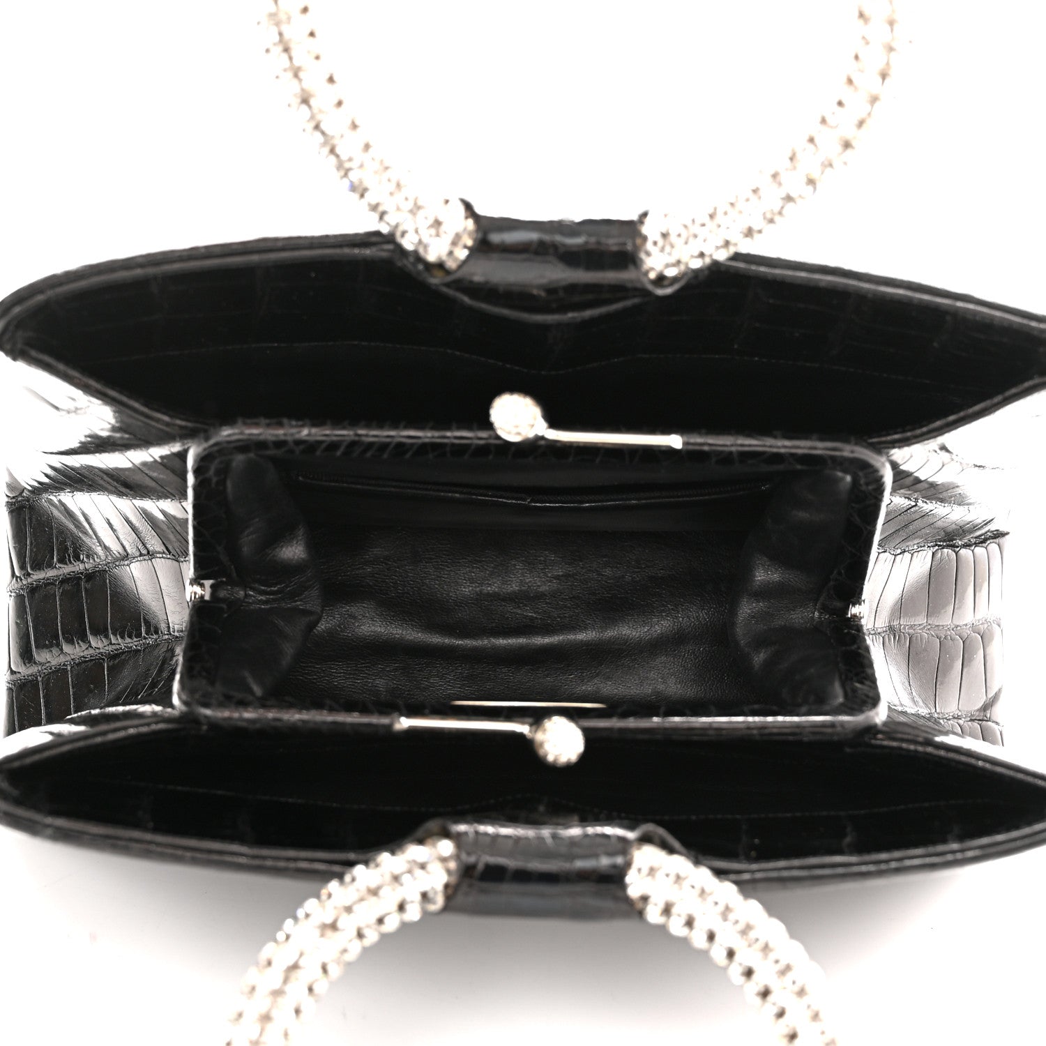 Judith Leiber Alligator Crystal Evening Bag Black 6 of 10