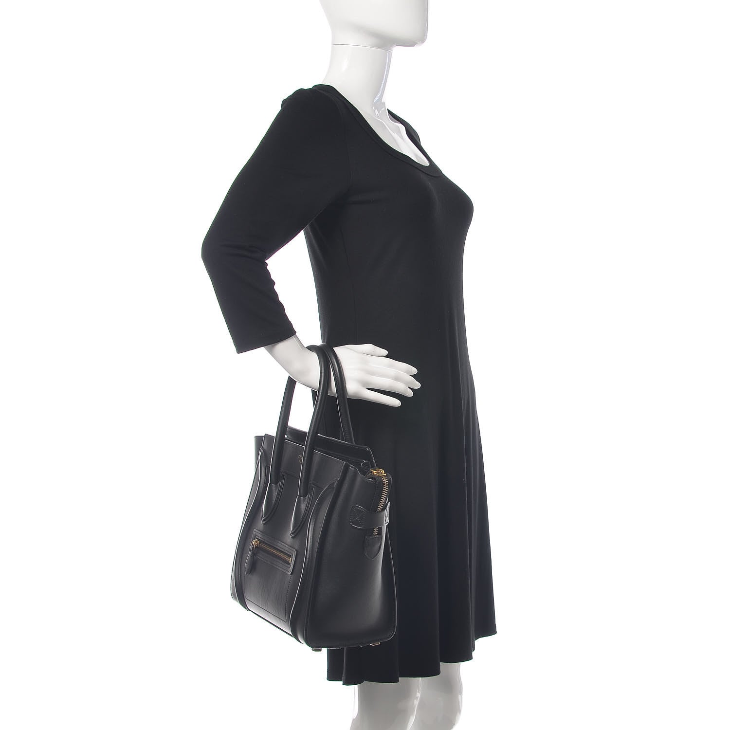 Celine Smooth Calfskin Micro Luggage Black 2 of 14