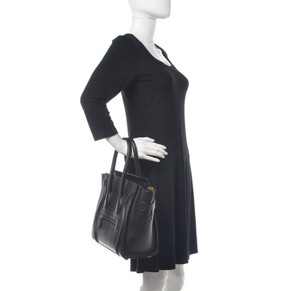 Celine Smooth Calfskin Micro Luggage Black 2 of 14