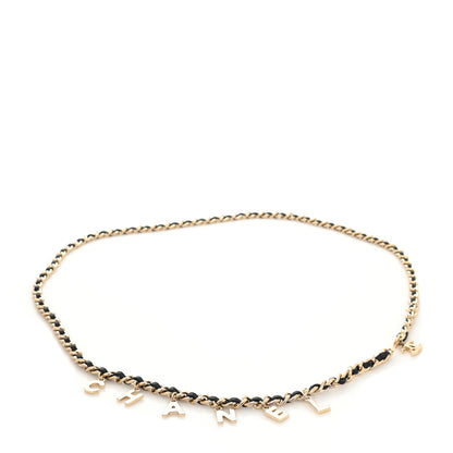 Chanel Lambskin Chain Logo Belt Black Gold 1 of 3