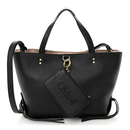 Chloe Calfskin Small East West Sense Tote Black 1 of 11