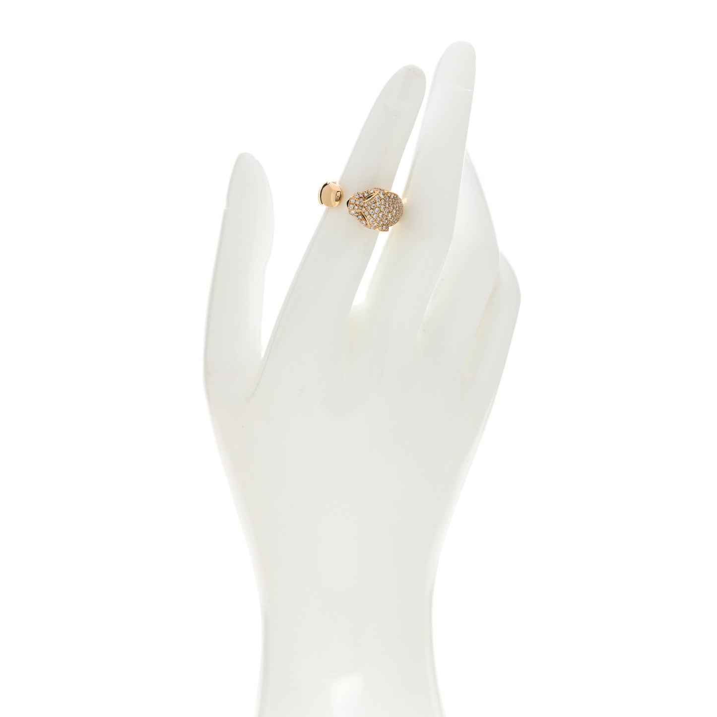 18K Yellow Gold Diamond Emerald Panthere De Cartier Band Ring 50 5.25