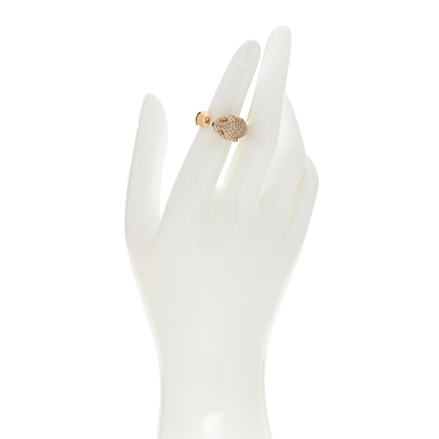 Cartier 18K Yellow Gold Diamond Emerald Panthere De Cartier Band Ring 50 5.25 2 of 5