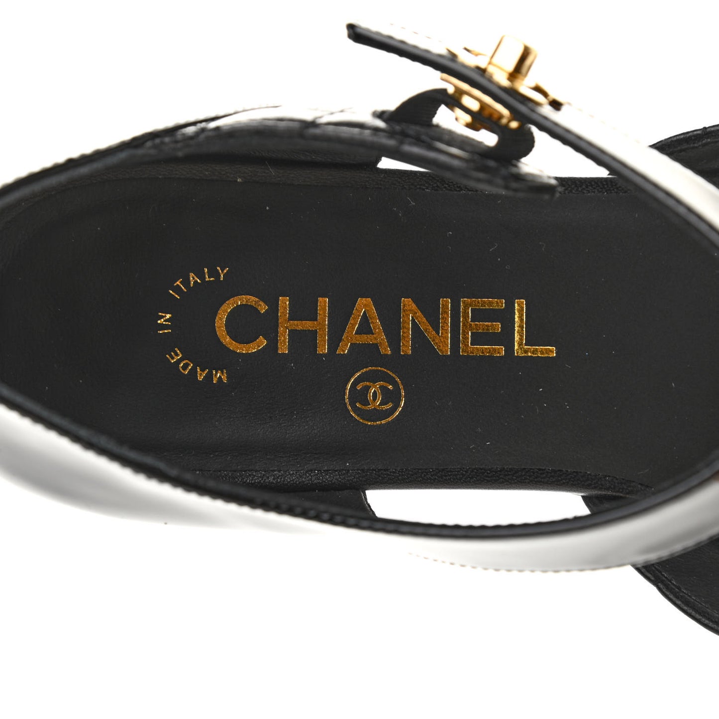 Patent Lambskin Quilted Cap Toe Ballerina Flats 38 Black