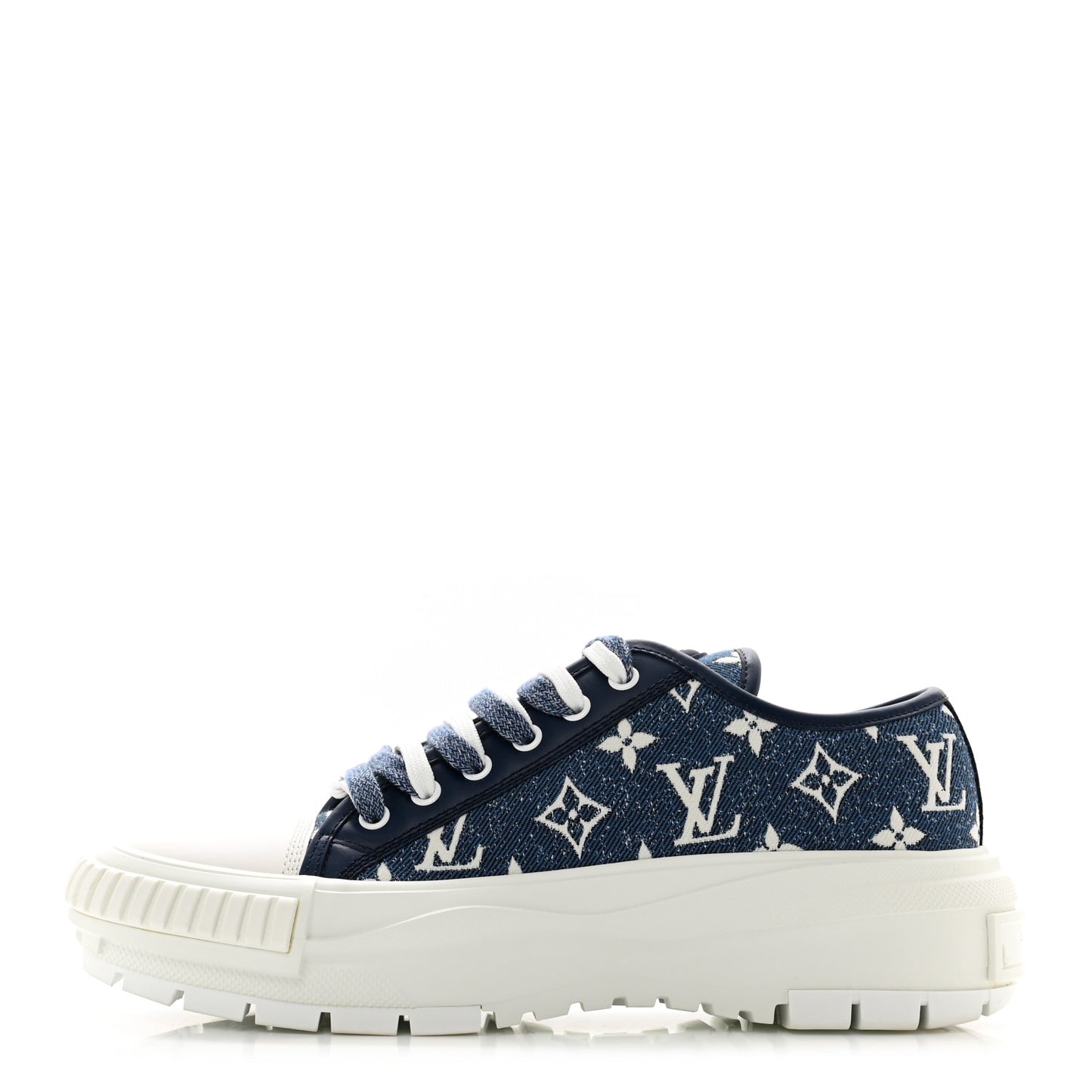 Denim Monogram Squad Sneakers 40 Marine
