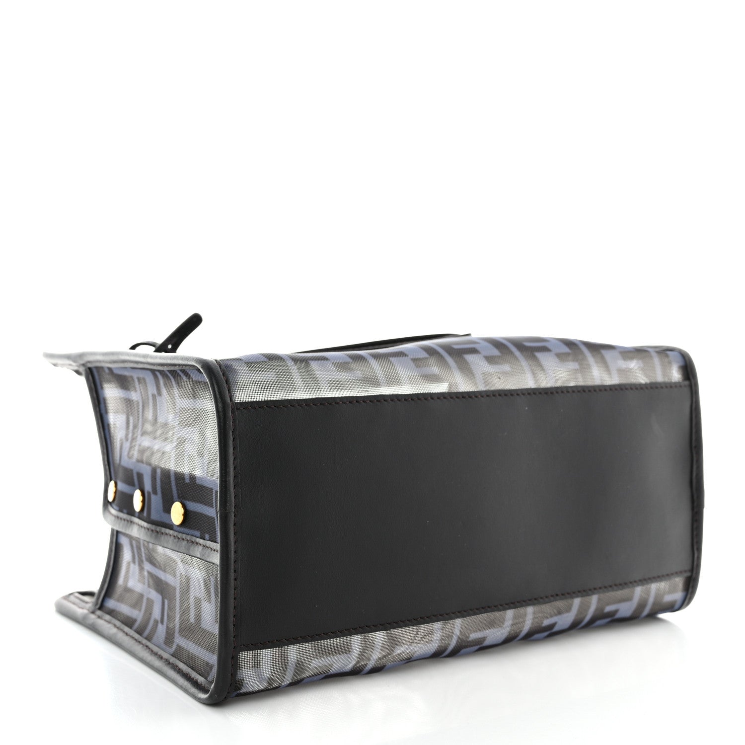 Fendi Mesh Vitello Century FF 1974 Mini Peekaboo Defender Cover Azzurro Black Ebano 4 of 10
