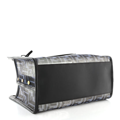 Fendi Mesh Vitello Century FF 1974 Mini Peekaboo Defender Cover Azzurro Black Ebano 4 of 10