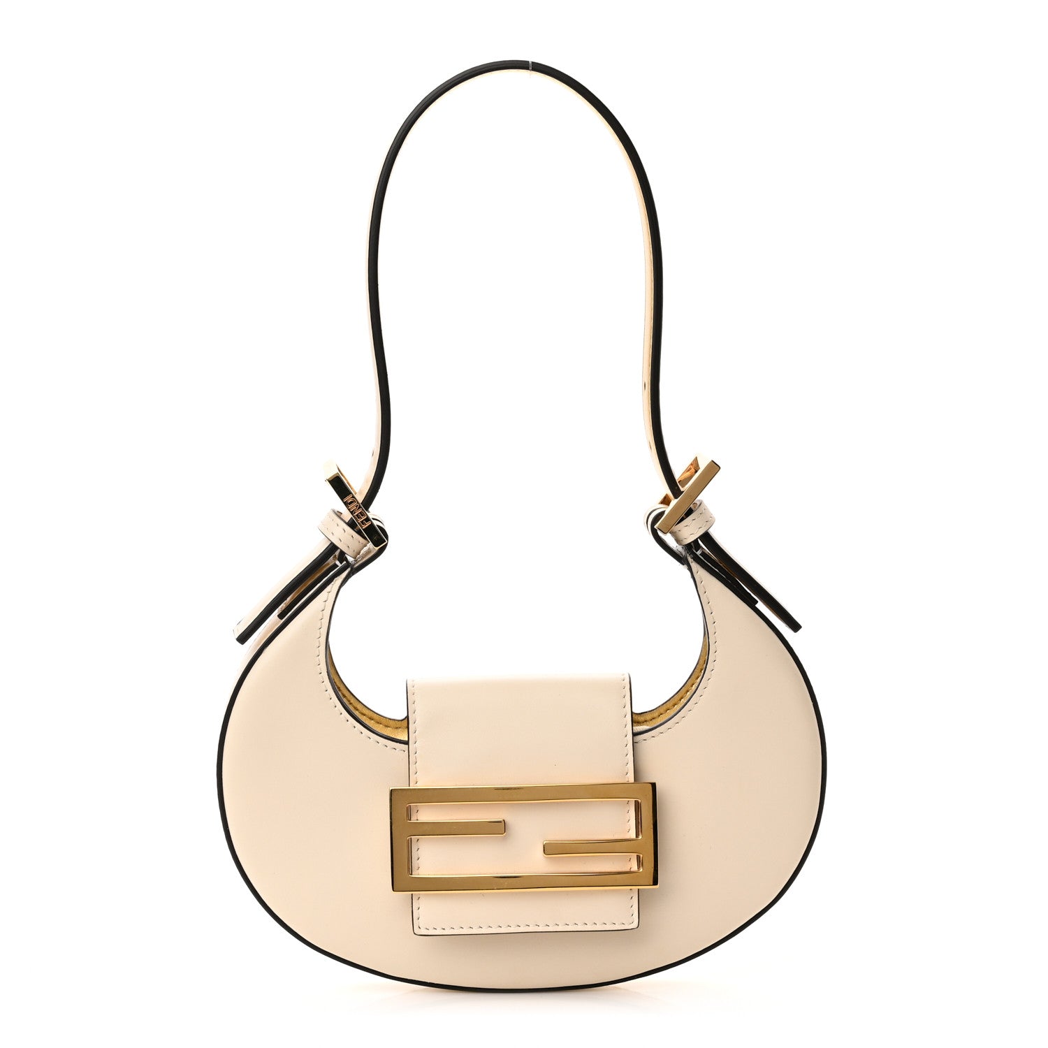 Fendi Vitello King Mini Cookie Hobo Bag White Ice 1 of 10