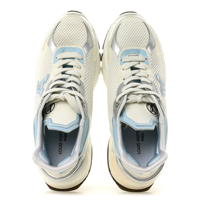 Louis Vuitton Patent Calfskin Technical Mesh Monogram Run 55 Sneakers 37 Bleu Clair 2 of 13