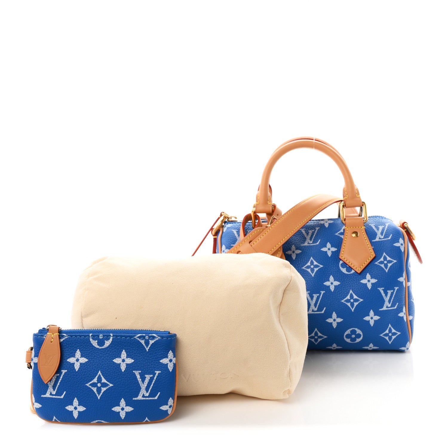 Louis Vuitton Calfskin Monogram Speedy P9 Bandouliere 20 Blue 2 of 10
