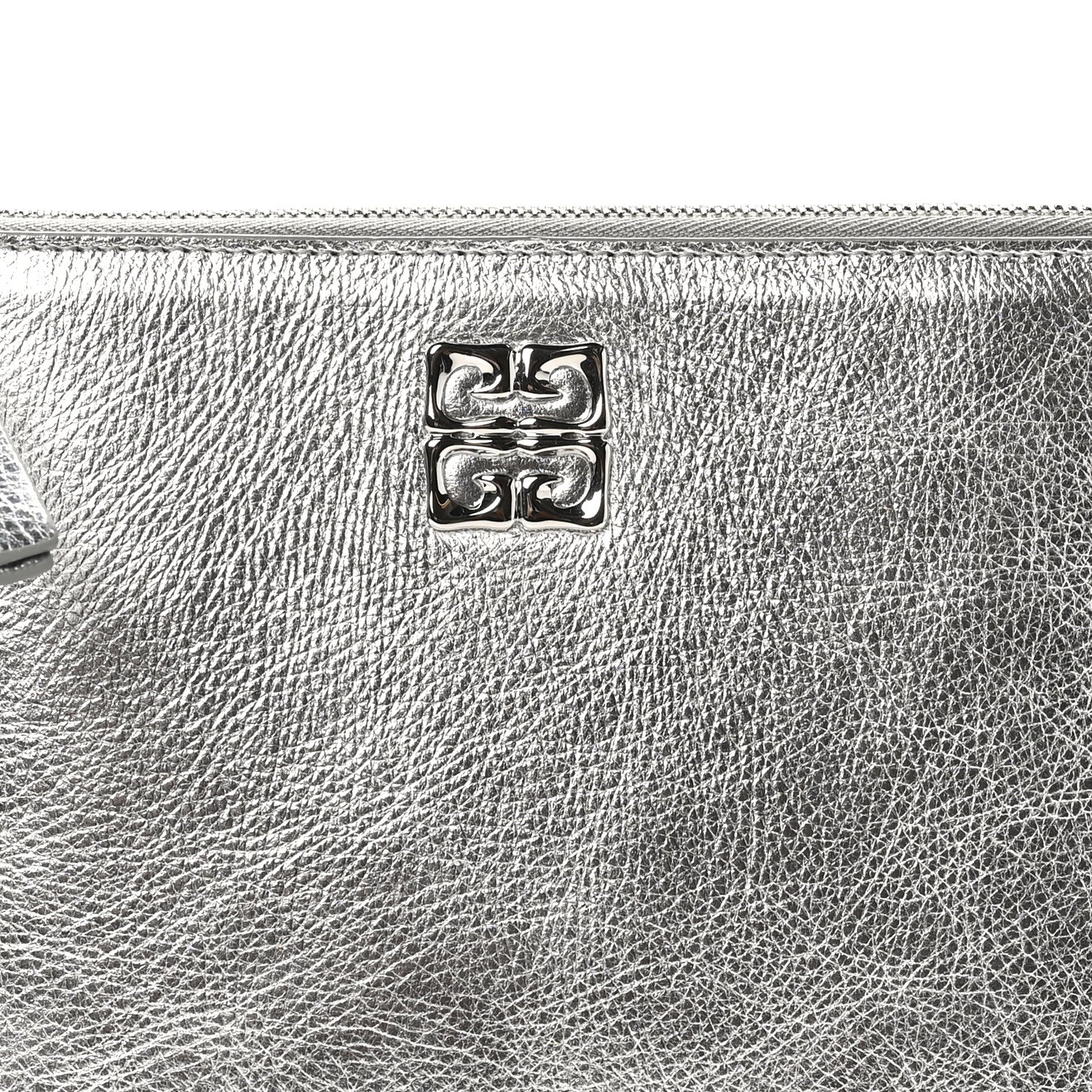 Givenchy Metallic Calfskin 4G Liquid Pouch Silver 8 of 8