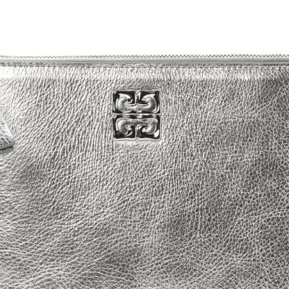 Givenchy Metallic Calfskin 4G Liquid Pouch Silver 8 of 8