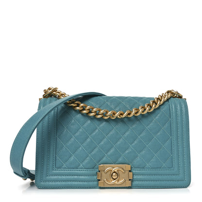 Chanel Caviar Quilted Medium Boy Flap Turquoise 1 of 10