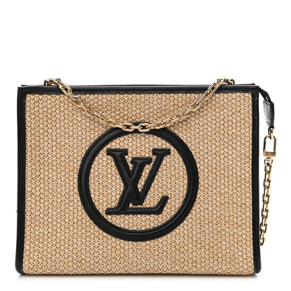 Louis Vuitton Raffia Calfskin Monogram Giant Pouch 1 of 9