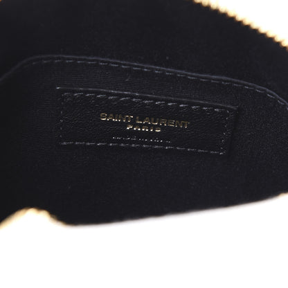 Saint Laurent Grain De Poudre Matelasse Chevron Quilted Round Vinyle Camera Bag White 7 of 9