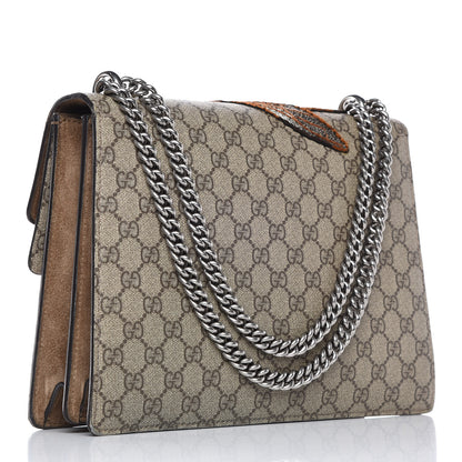 Gucci GG Supreme Monogram Bee Embroidered Medium Dionysus Shoulder Bag Taupe 3 of 11