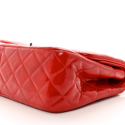 Chanel Patent Quilted Jumbo Double Flap Red 10 of 12