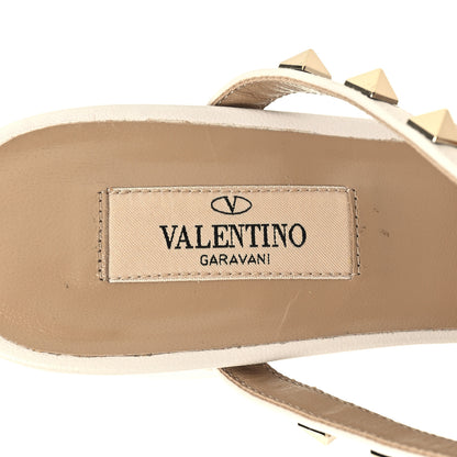 Valentino Garavani Calfskin Rockstud 60mm Caged Slide Sandals 39.5 Optic White 8 of 9