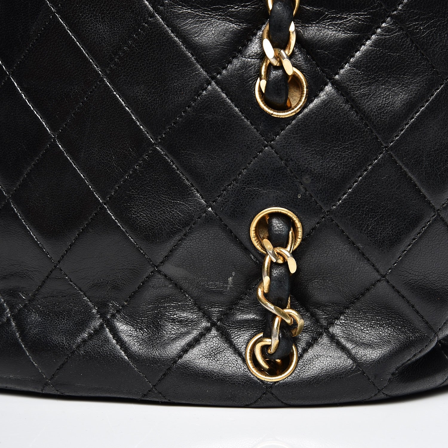 Chanel Lambskin Quilted Shopper Tote Black 9 of 9