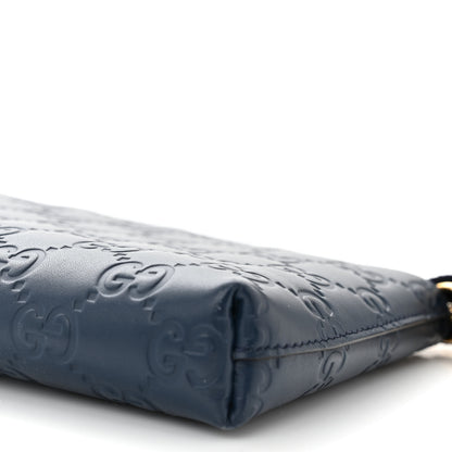 Gucci Guccissima Signature Wrist Wallet Blue Agata 9 of 10