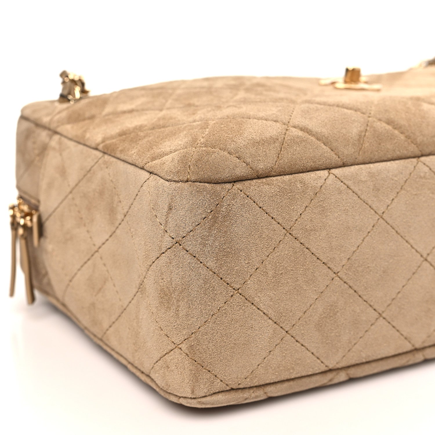 Chanel Suede Quilted Camerissimo Case Beige 9 of 11